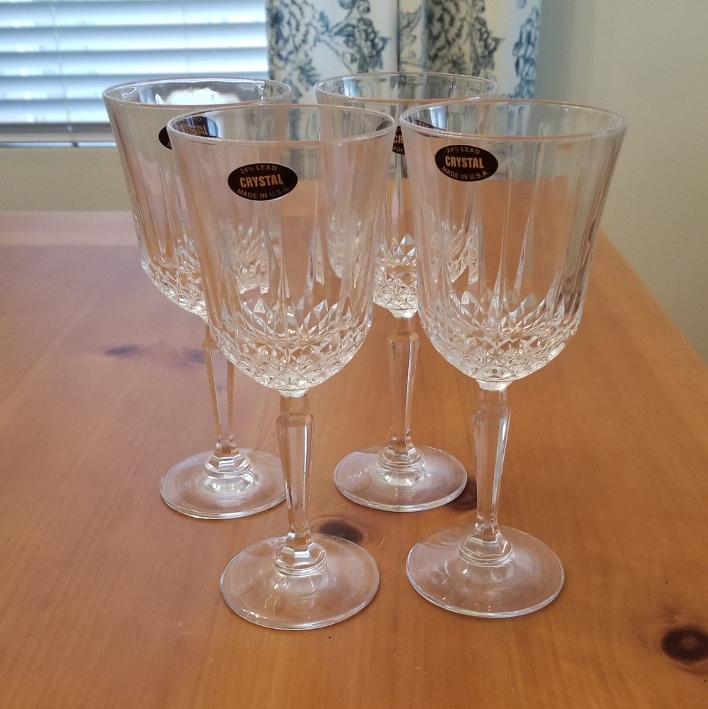 24% Lead Crystal Stemware Set of 4 Made in USA